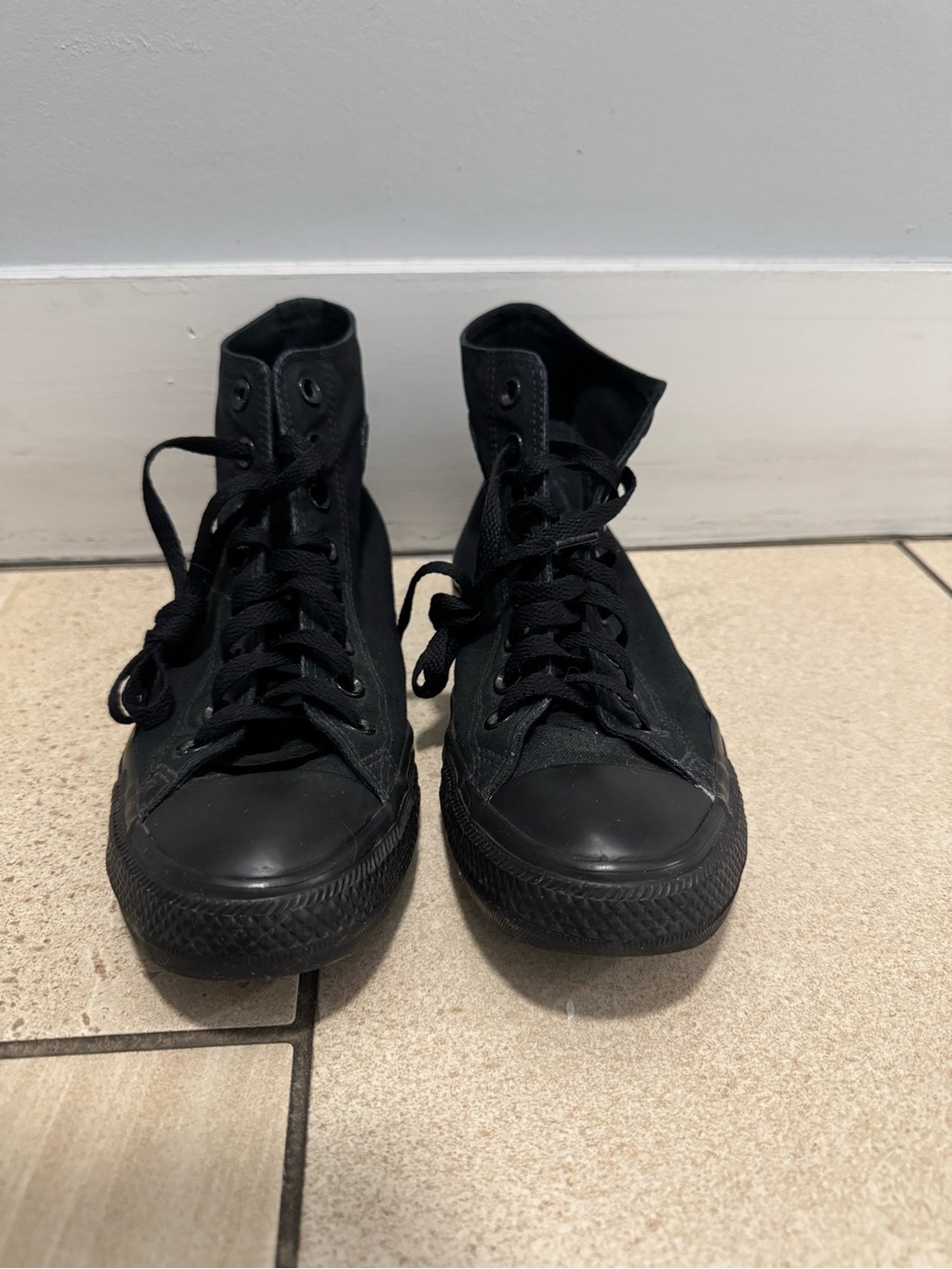Converse All Black High-Top Canvas Sneakers